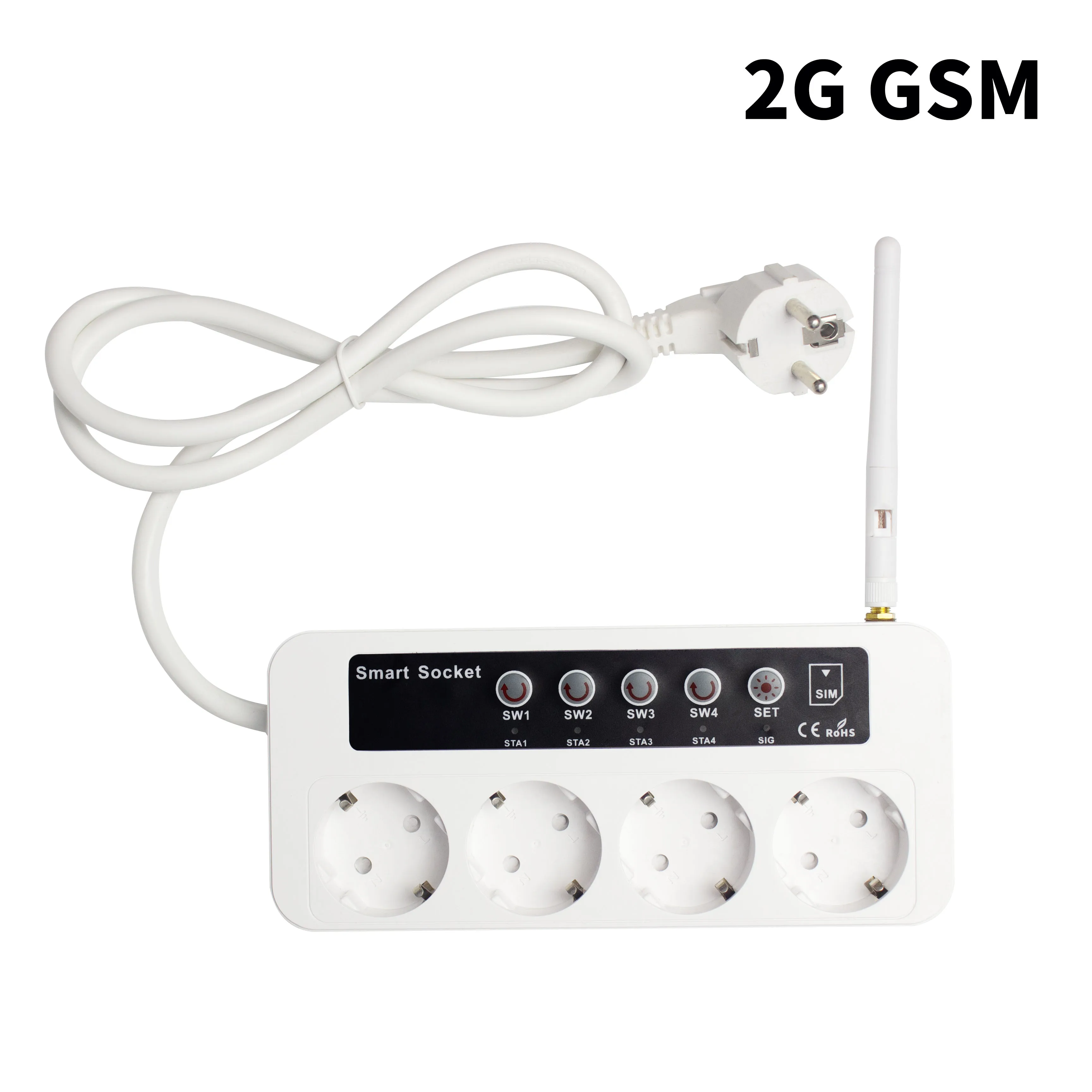 

GSM Phone/Call/SMS Remote Control Wireless Smart Extension Electrical Socket Outlet/4 Outlets/EU plug powered socket