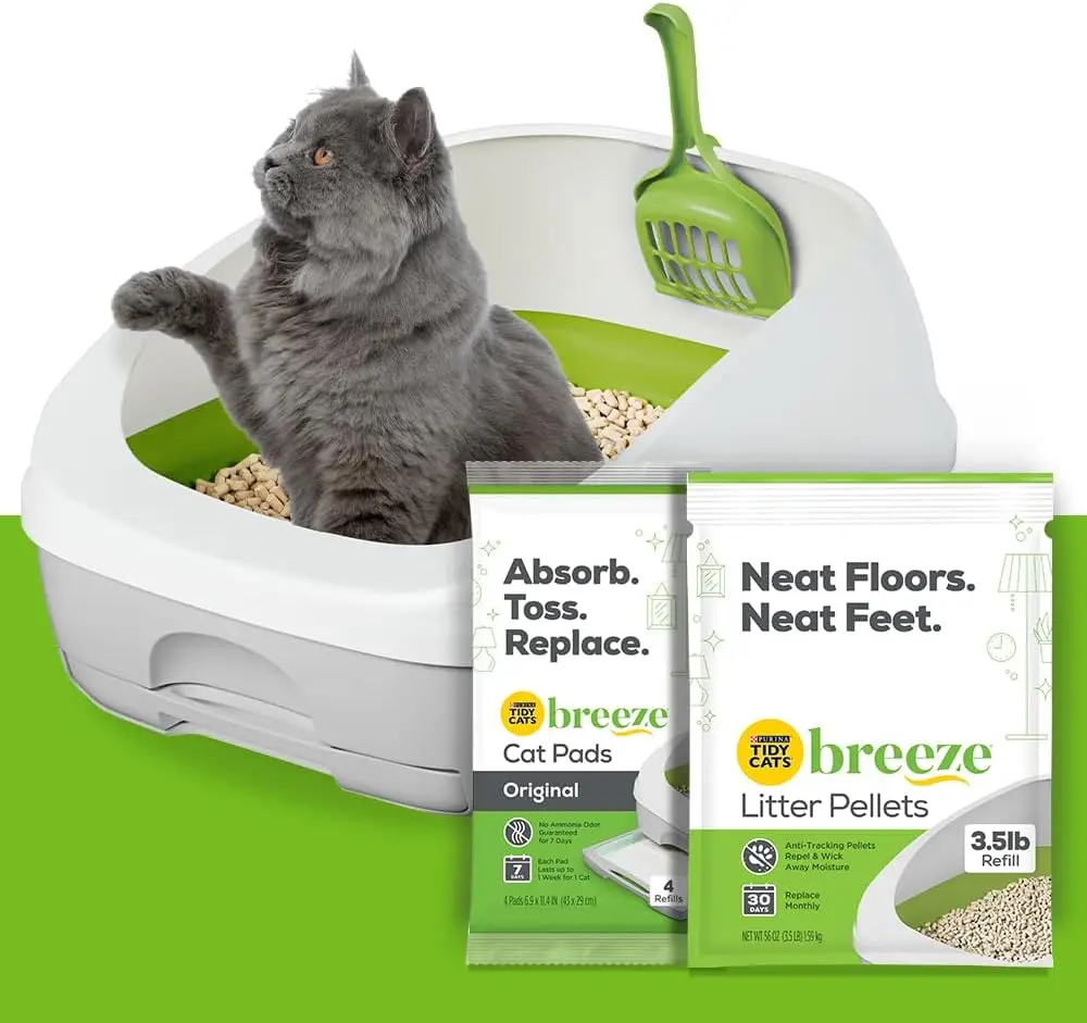 Litter Box System, BREEZE System Starter Kit Litter Box, Litter Pellets & Pads