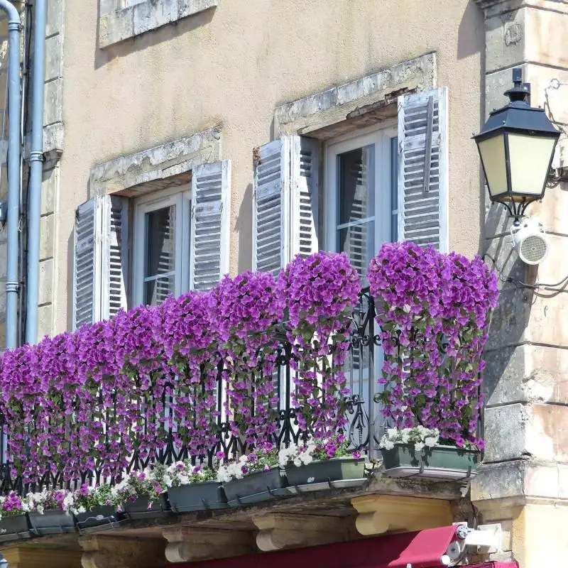 10-1Pack Artificial Violet Flower Vines Plastic Fake Flowers Wall Hanging Plants Wisteria Garland Wedding Home Garden Decoration