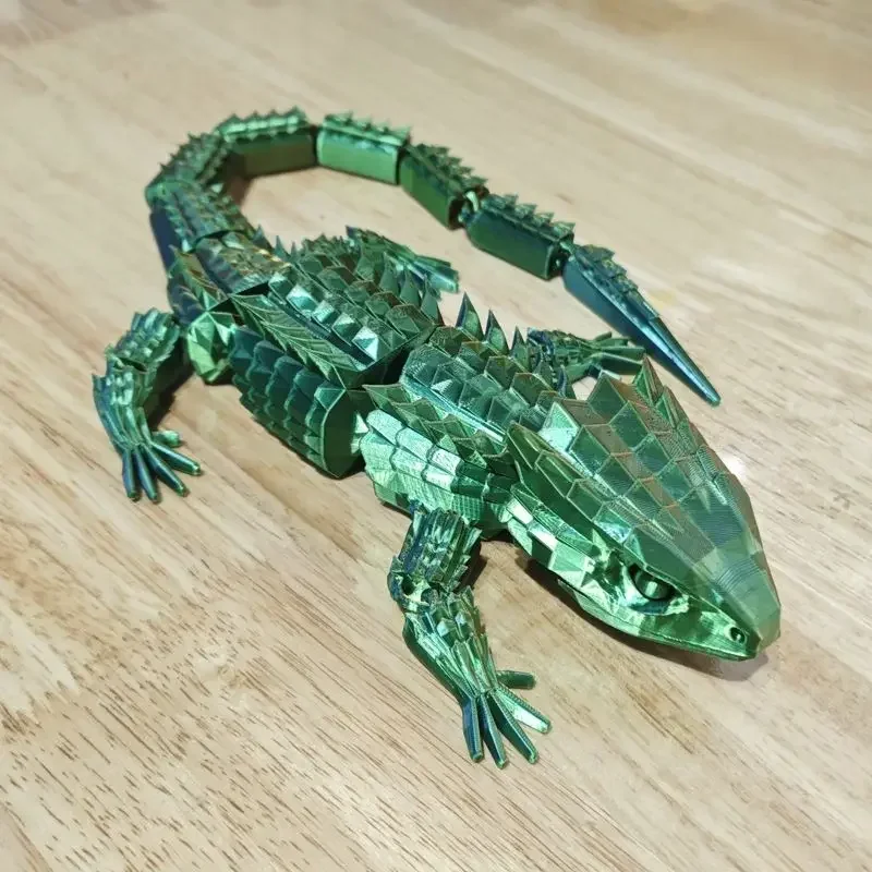 3D Print Big Lizard 30cm Gecko Model Chameleon Toys Children's Toys Decorations Desk Accessories  Color Changing Materials