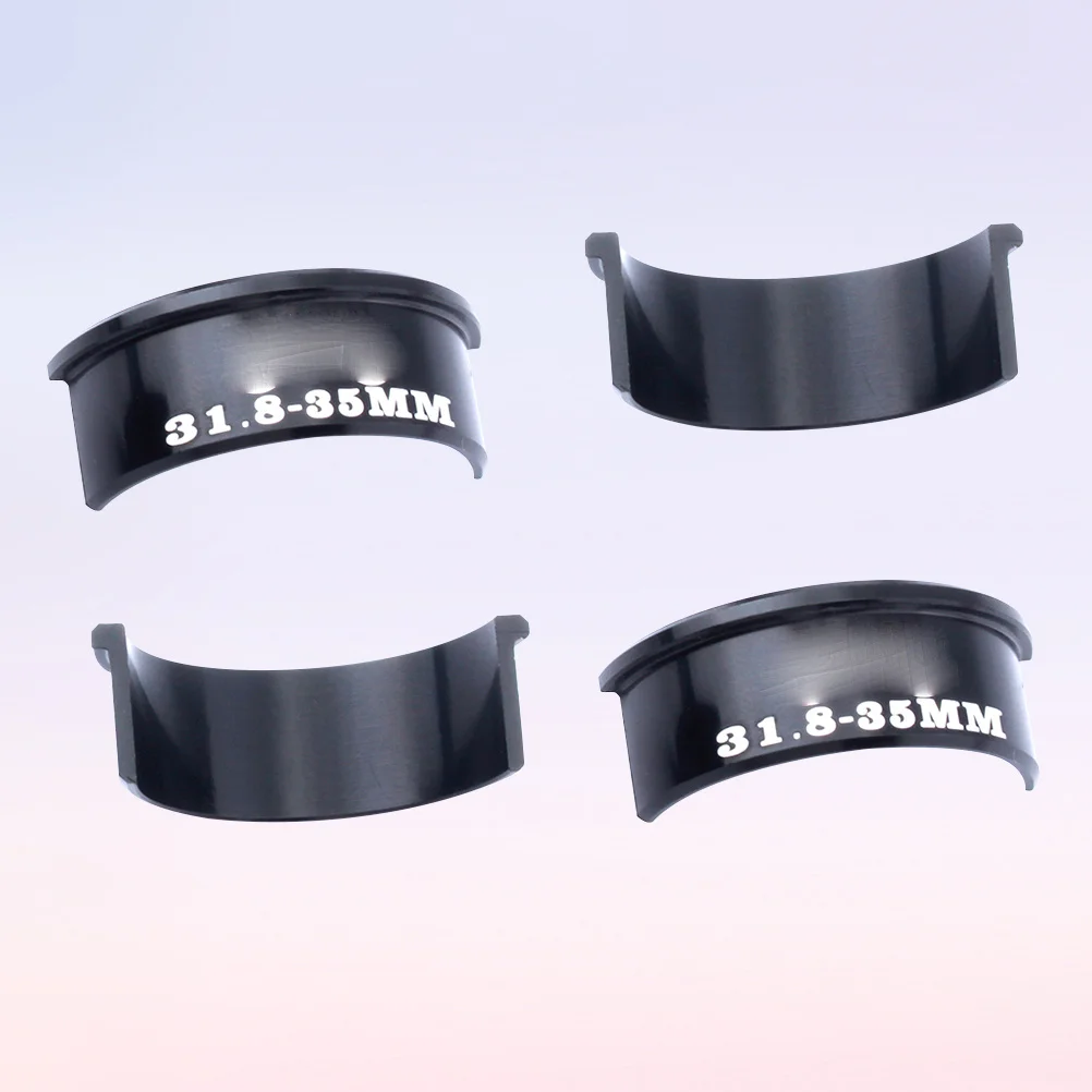 4Pcs Bike Handlebar Conversion Sheet 31.8mm to 35mm Adjustable Aluminum Alloy Adapter Black Handlebar Conversion