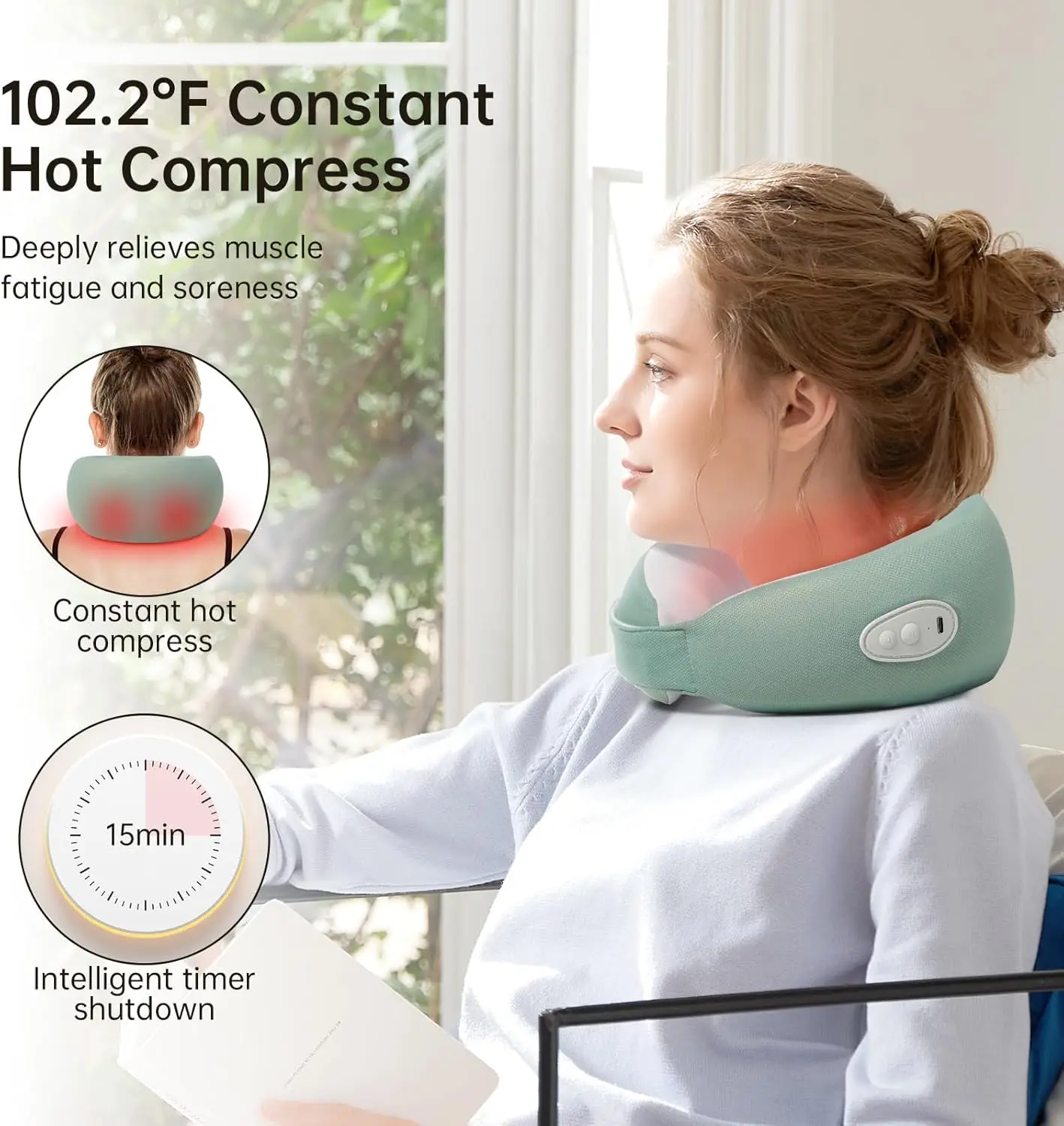 الكهربائية الرقبة الكتف مدلك وسادة تدليك شياتسو مع الحرارة الساخنة ضغط اللاسلكي عنق الرحم مدلك الذراع العضلات لتخفيف الآلام #2