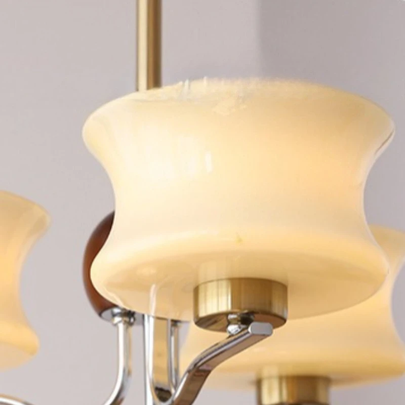 باوهاوس الكهربائي الحديد المطاوع الثريات استدارة الزجاج مصباح معلق غرفة المعيشة غرفة نوم مطعم فندق قلادة الخفيفة