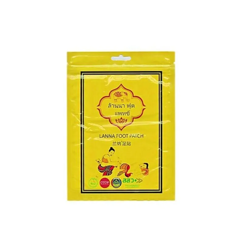 30pcs/3bags Thailand Lanna Foot Patch Natural Herb Detox Pad Traditional Treatment Foot care Sleep Aid Health 10pcs/bag