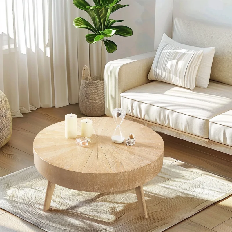 

Round Coffee Table, 31" Mid-century Modern Wood Table for Living Room,Farmhouse