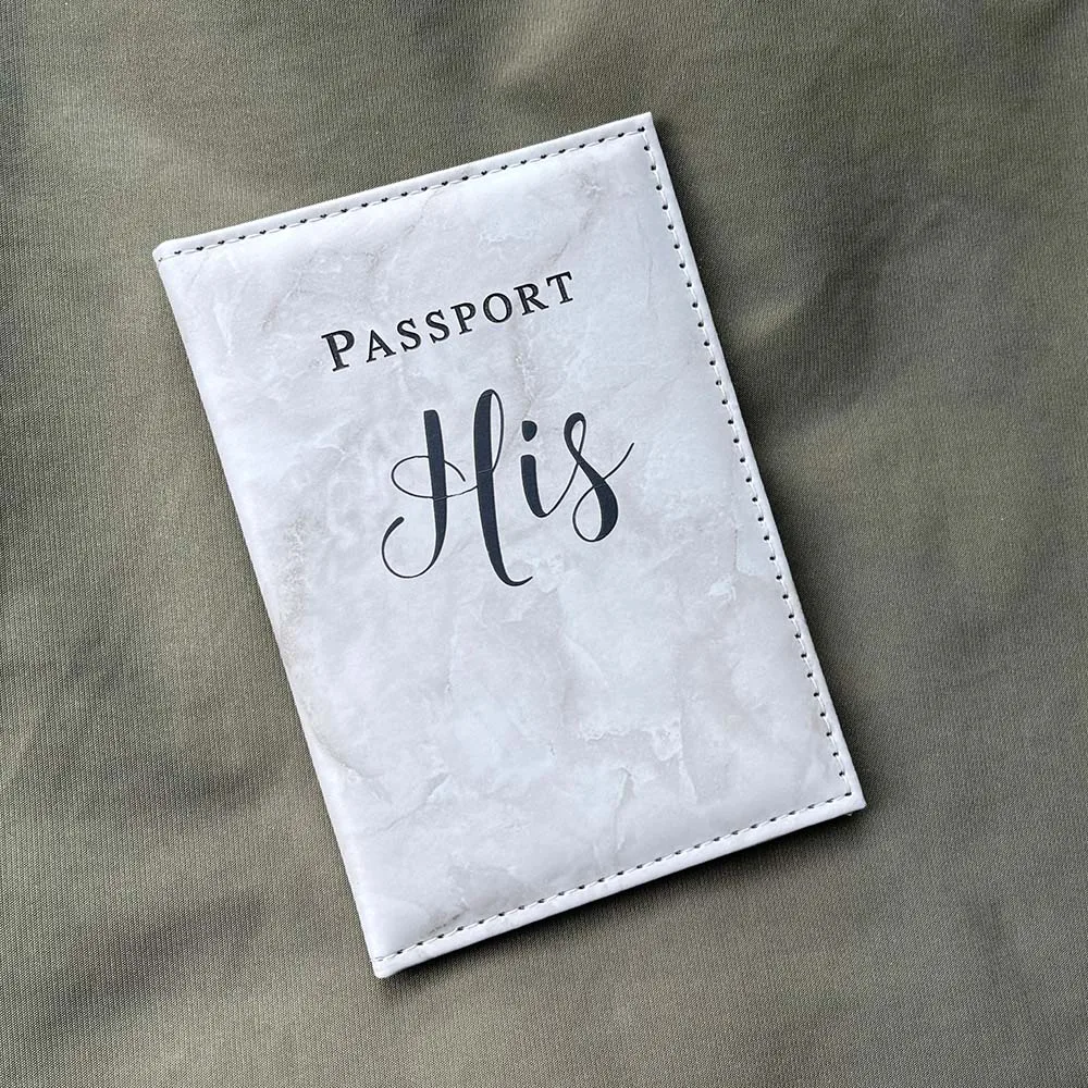 Personalised His and Hers Passport Covers with Name Passport Holder Customized His & Hers Passport Case