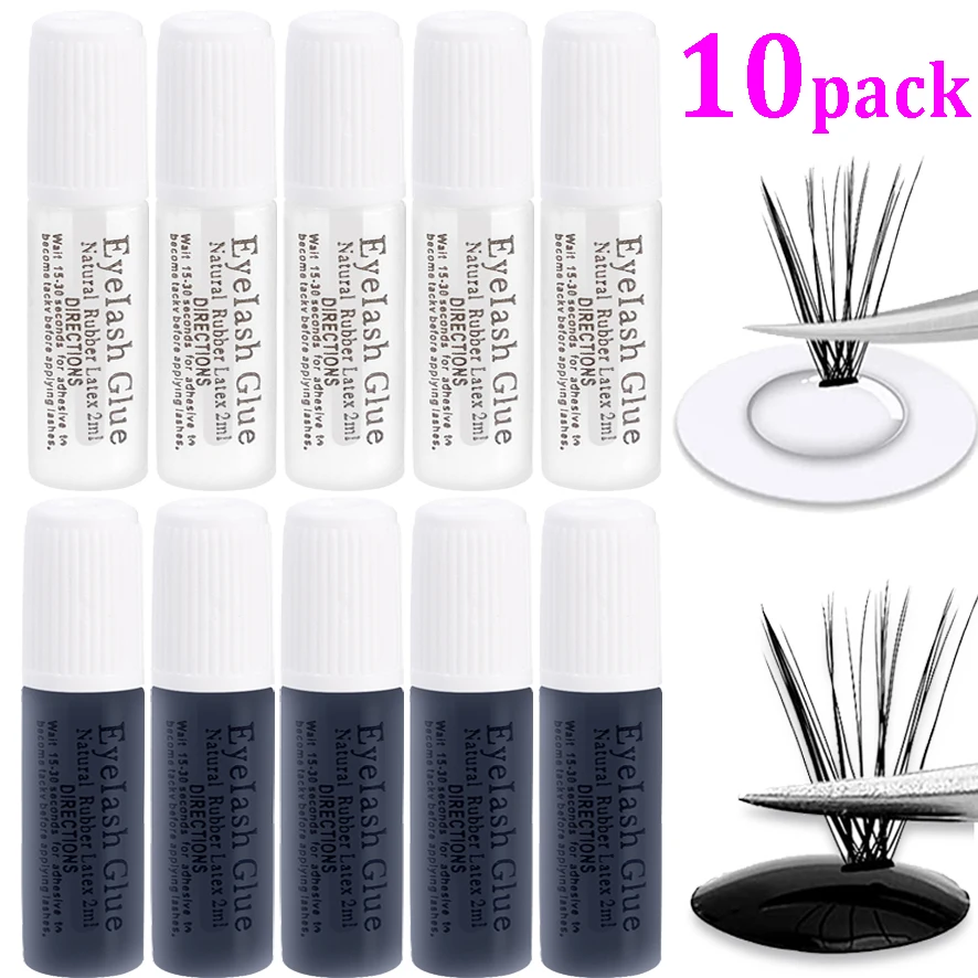 eyelash Glue for False Lashes Super Strong Hold Long Lasting 24H Waterproof Latex Free Eyes Strip  Lash Adhesive Black Clear 1g