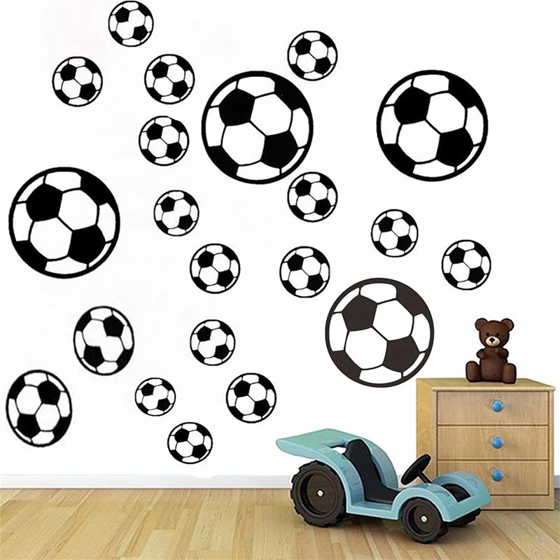 Football Soccer Wall Stickers Self-Adhesive Vinyl Wall Decals for Kids Sport Bedroom Refrigerator Sticker Home Decoration