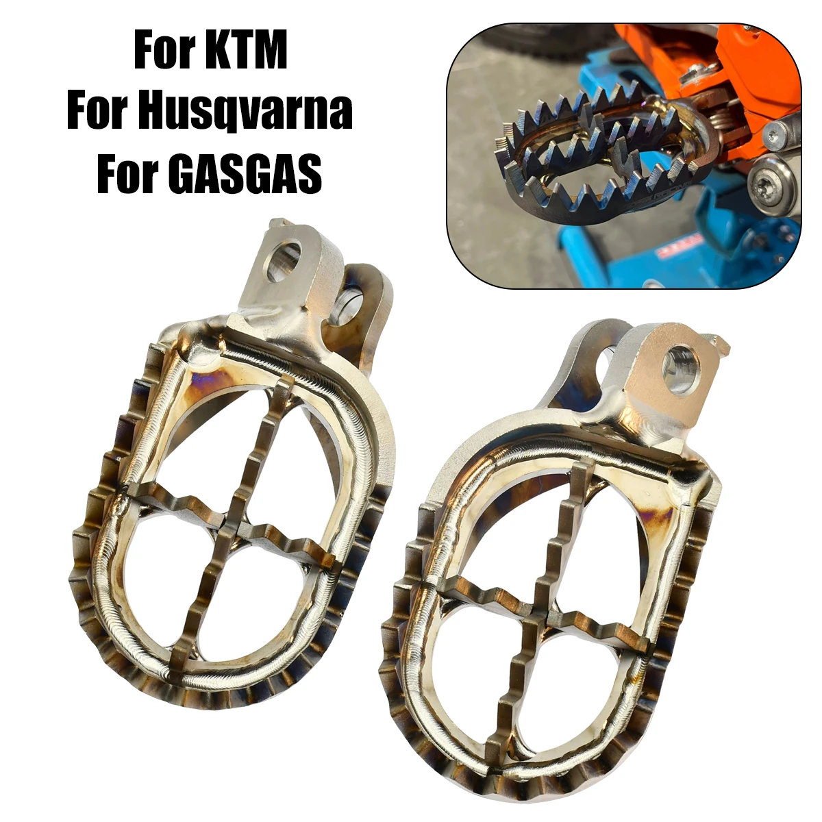 Motorcycle TC4 Titanium Forged Foot Pegs Pedals Rests For KTM SX SX-F EXC EXC-F XC XC-F  XC-W XCF-W 65 85 125 250 300 350 450