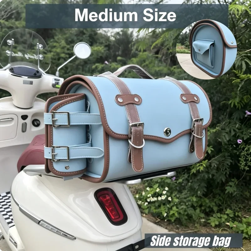 Motorcycle Rear Seat Luggage Bag, Waterproof Retro Hanging Tail Pack for Wuyang Honda NWF125 Modified Trunk