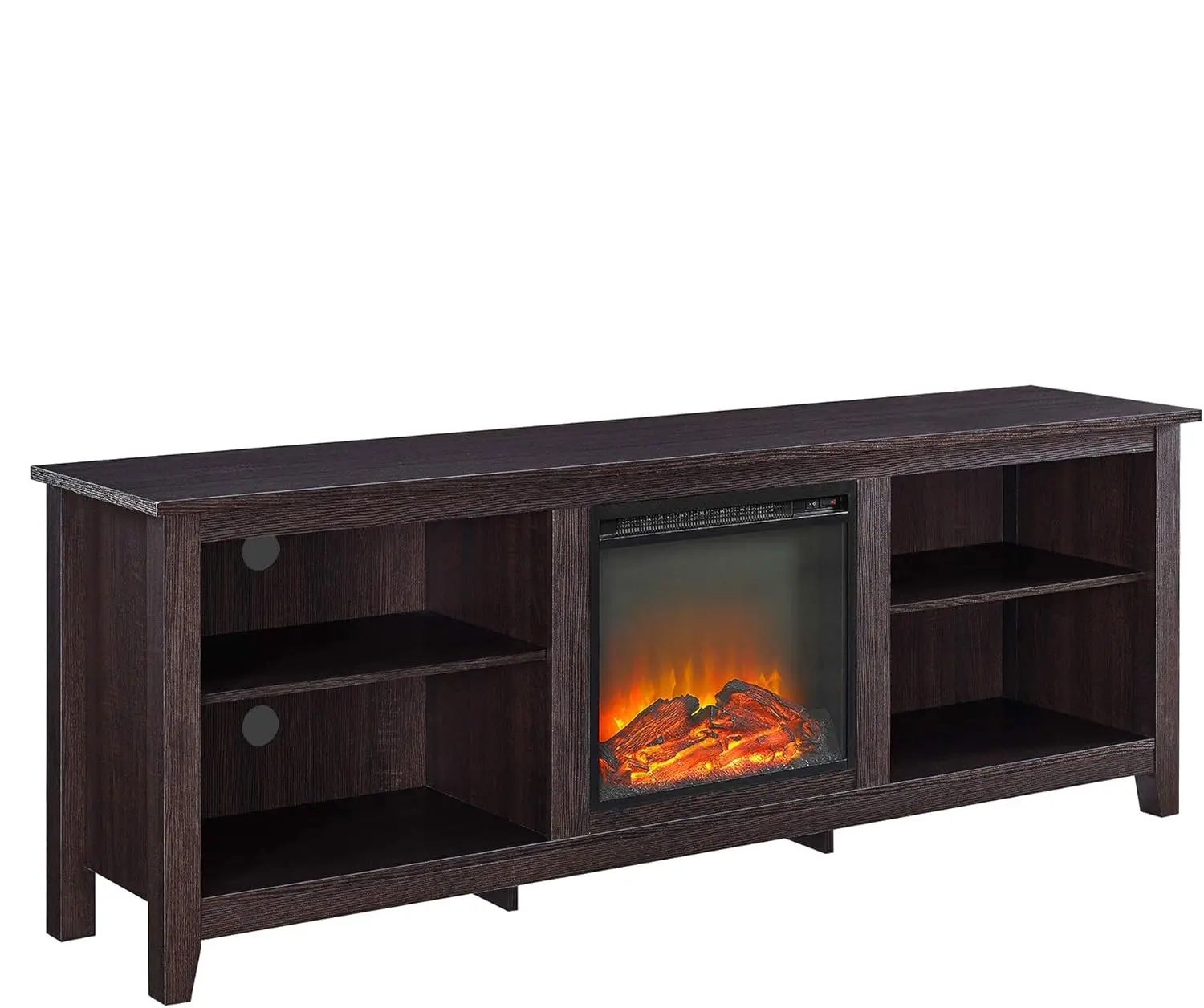 Wren Classic 4 Cubby Fireplace TV Stand for TVs up to 80 Inches, 70 Inch, Espresso