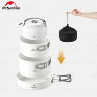 Naturehike Ceramic Non-Stick Cookware Kit Storage Outdoor Camping equipment Kettle Frying Pan Pot Portable Picnic Tablewar Set