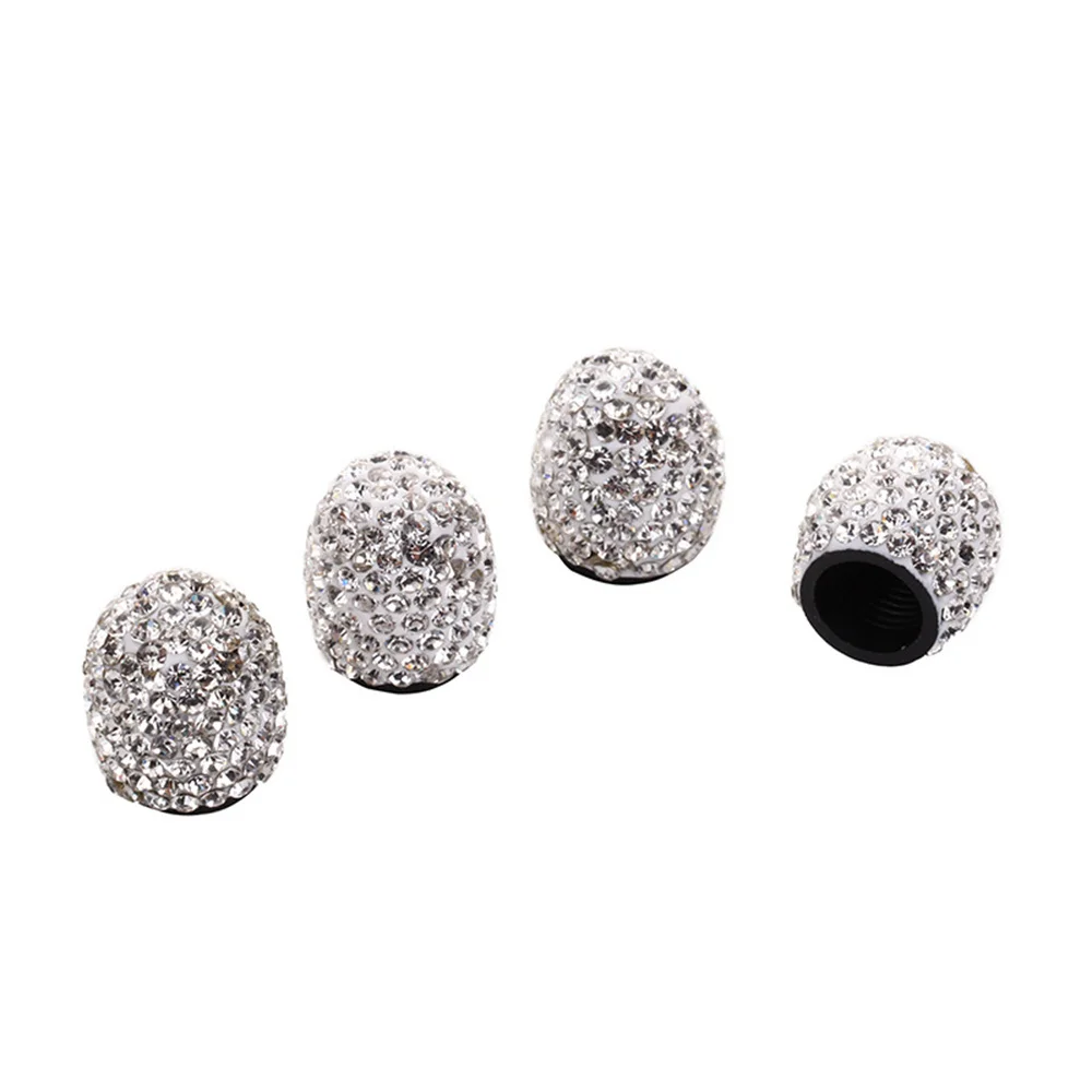 4 Stuks Autoband Ventieldoppen Diamant Glanzend Stofdicht Wiel Klepdeksel Voertuig Bling Kristallen Ventiel Auto Styling Accessoires