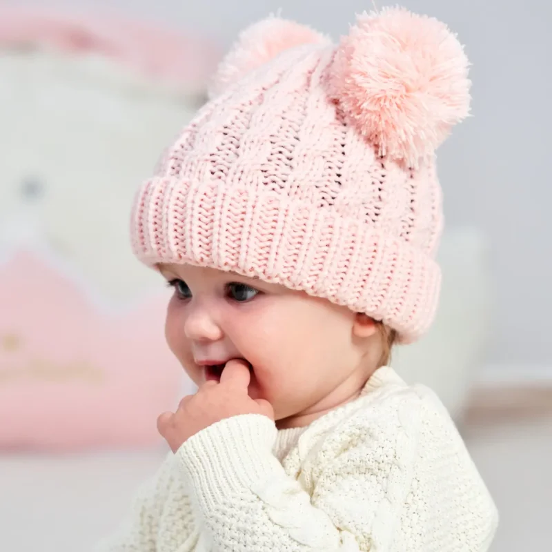 Autumn Winter Baby Kids Cute Hat Pompoms Knit Hats Solid Newborn Accessories Warmer Stuff Toddler Cap Newborn Photography Props