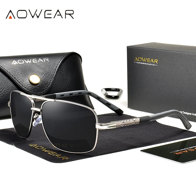 AOWEAR männer Polarisierte Verspiegelte Sonnenbrille für Männer Frauen Luxus Qualität Retro Rechteck UV400 Fahren Sonnenbrille gafas de sol 7