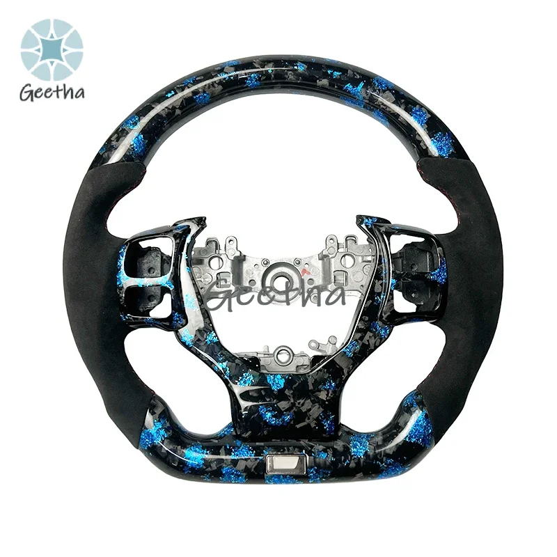 

Custom Sports Carbon Fiber Leather Steering Wheel for Lexus IS250 IS350 ES ES300 GS GS350 NX CT200 RC Blue Forged Carbon Fiber