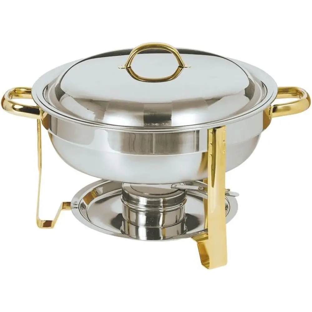 

Круглая миска для смешивания из нержавеющей стали с золотистыми акцентами, 4-кварцевая, золотистого цвета