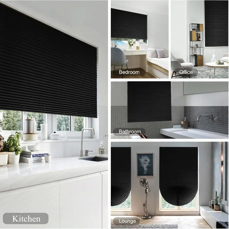 1Pc Shades Self-adhesive Half Windows Nonwoven Folding Curtain Bathroom Balcony Living Room Balcony Curtains Pleated Blinds