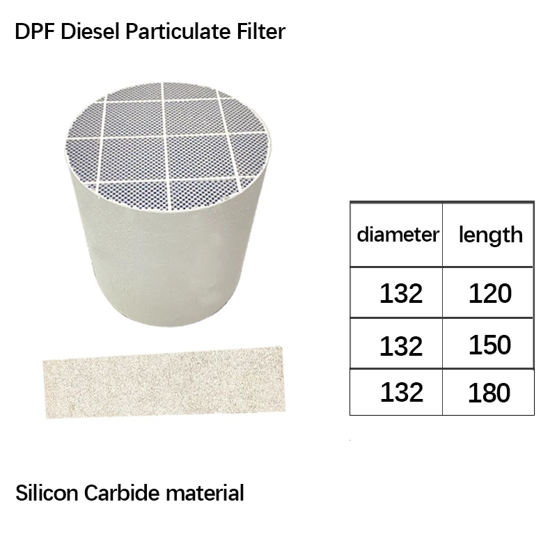 Diameter 132mm Silicon Carbide Diesel Particulate Filter DPF Durable Exhaust Purification Solution