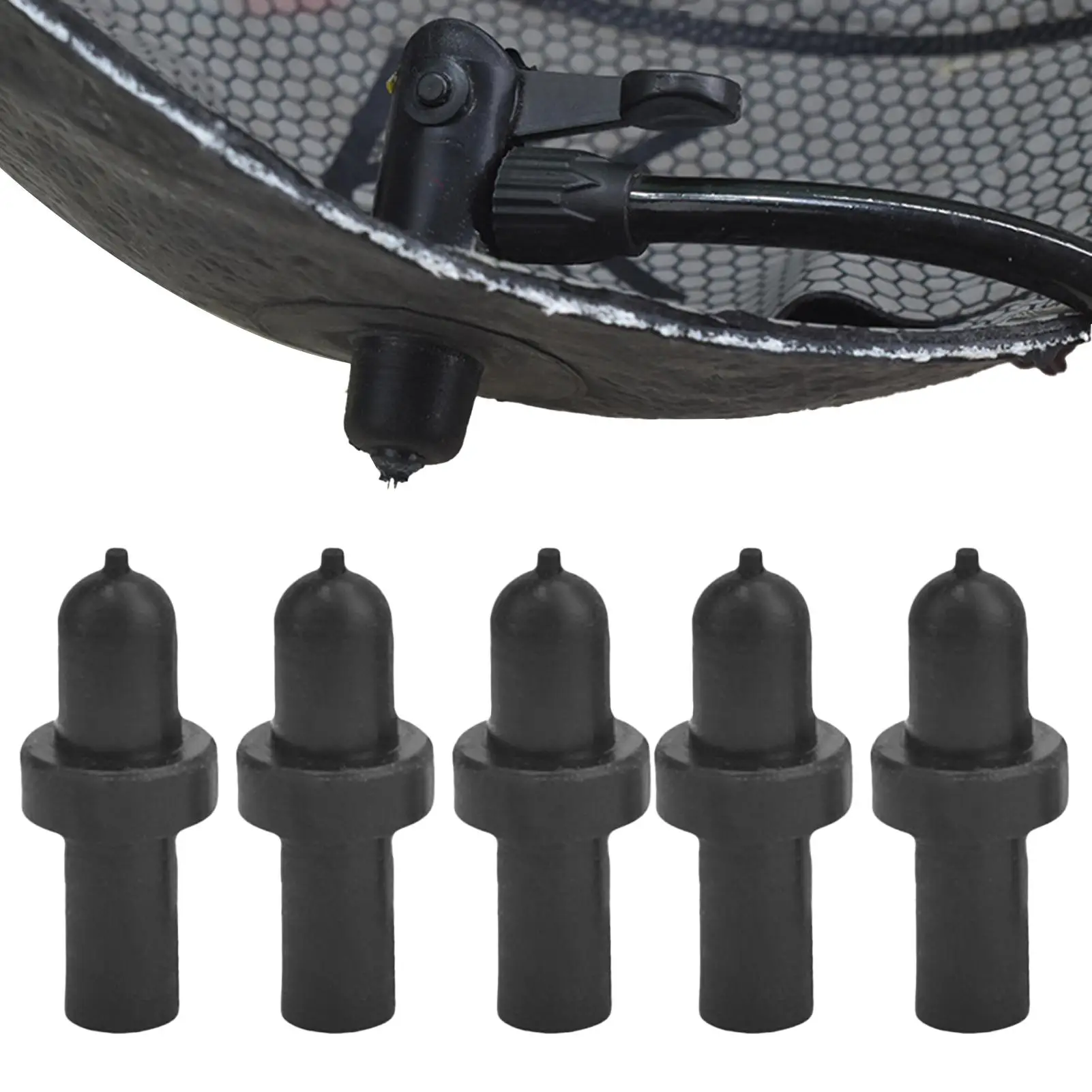 Lot de 5 valves de remplacement universelles en caoutchouc pour ballons de basketball, football et volleyball – Réparation des fuites d'air