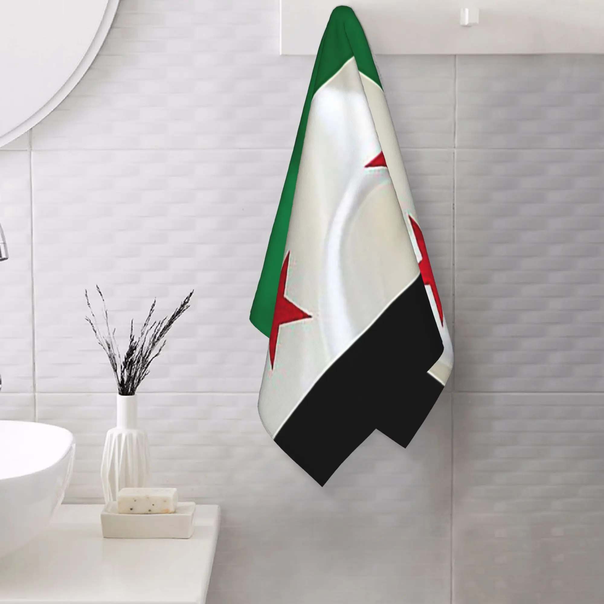 Custom Syria Independence Flag Soft Face Towel Quick Dry Pool Bath Cotton Towels Absorbent