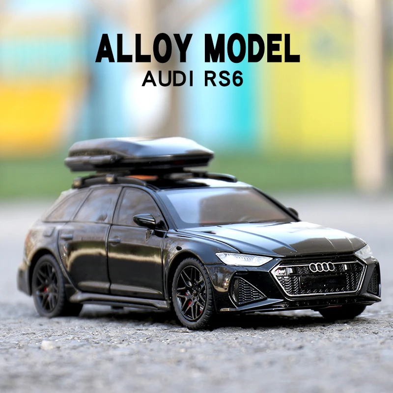 

1:24 Audi RS6 Travel Edition, модель автомобиля из сплава, игрушечный автомобиль, литье под давлением металла, звуковой и световой автомобиль, игрушечный автомобиль для детей, автомобиль