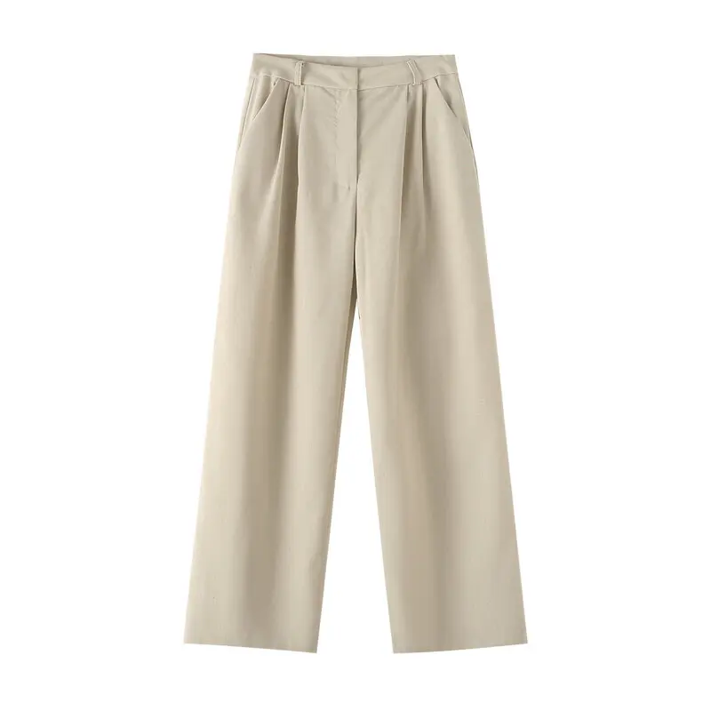 

Fall 2024 Women's Faion Cotton Linen Svel Slimming Vest And Long Pants Set Versatile Commute Workwear mid Waist