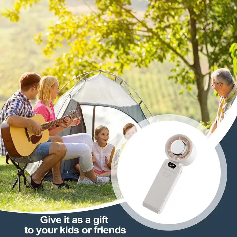 

Small Portable Fan Powerful Portable Fan Led Display 3600mAh Battery 180 Degree Foldable Compact 100 Speed Adjustable Quiet For