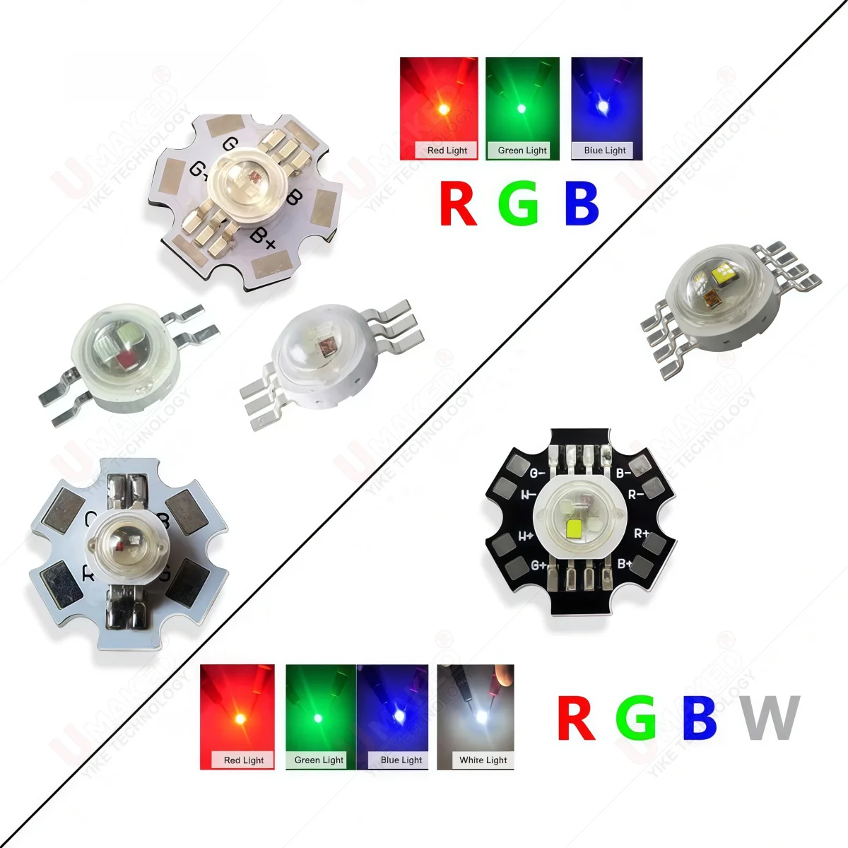 10 قطعة 4P 6P 8Pin RGB RGBW RGBWW عالية الطاقة LED الخرز 1 واط 3 واط لأضواء المسرح ، الأضواء السفلية ، تركيبات الإضاءة DIY