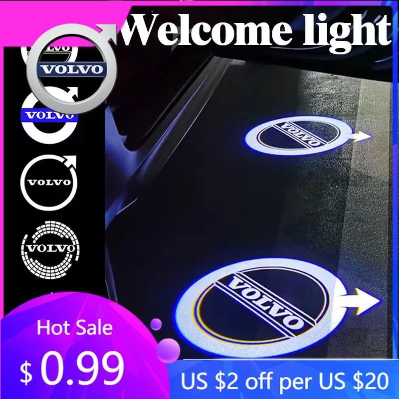 

Крышки ступицы 2 автомобильных светодиодных дверных проектора для Volvo Rdesign AWD C30 C70 S40 S60 S70 S80 S90 V40 V50 V60 XC60 XC90 XC40 XC70 V90 Ac