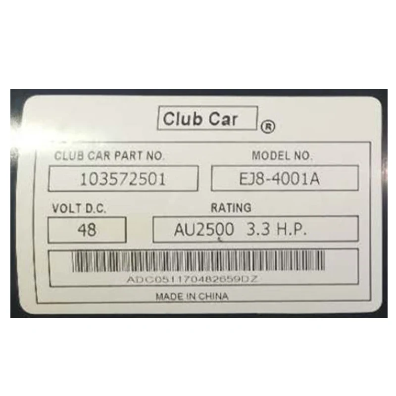 عربة جولف 3.3 حصان 48 فولت Club Car DS وسابقة 1996 أو أعلى OEM # 103572501 102705001 102240102    المحرك EJ8-4001A