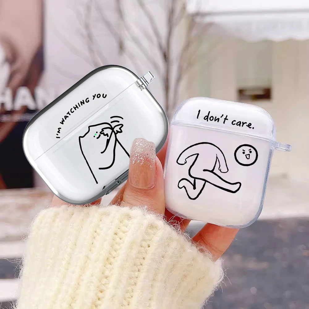 

Funny Line Cat Matchstick Men Earphone Case for Airpods 4th 3rd Pro 3 2 Soft Cover for Airpod 2 3 1 Protective Accessorie Shell
