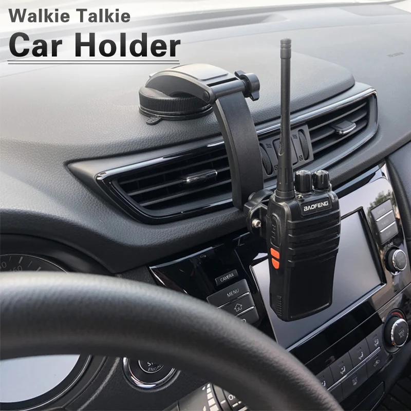 Car In-Dash Bracket Car Holder for Walkie Talkie Suction Mount for Two Way Radio Mount Stand On Car Center Console Stack