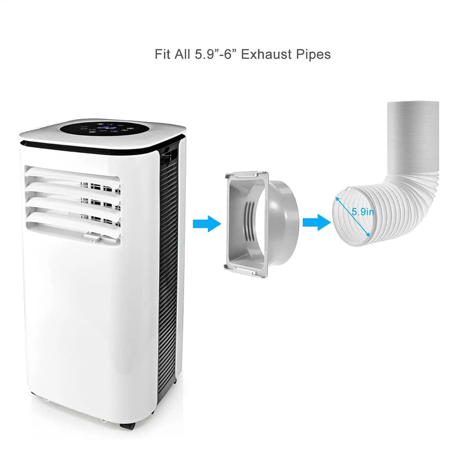 Ac Exhaust Hose Coupler Secure Fit Tight Sealing Portable Air Conditioner Exhaust Hose Adapter For Apartment Dwellers Small