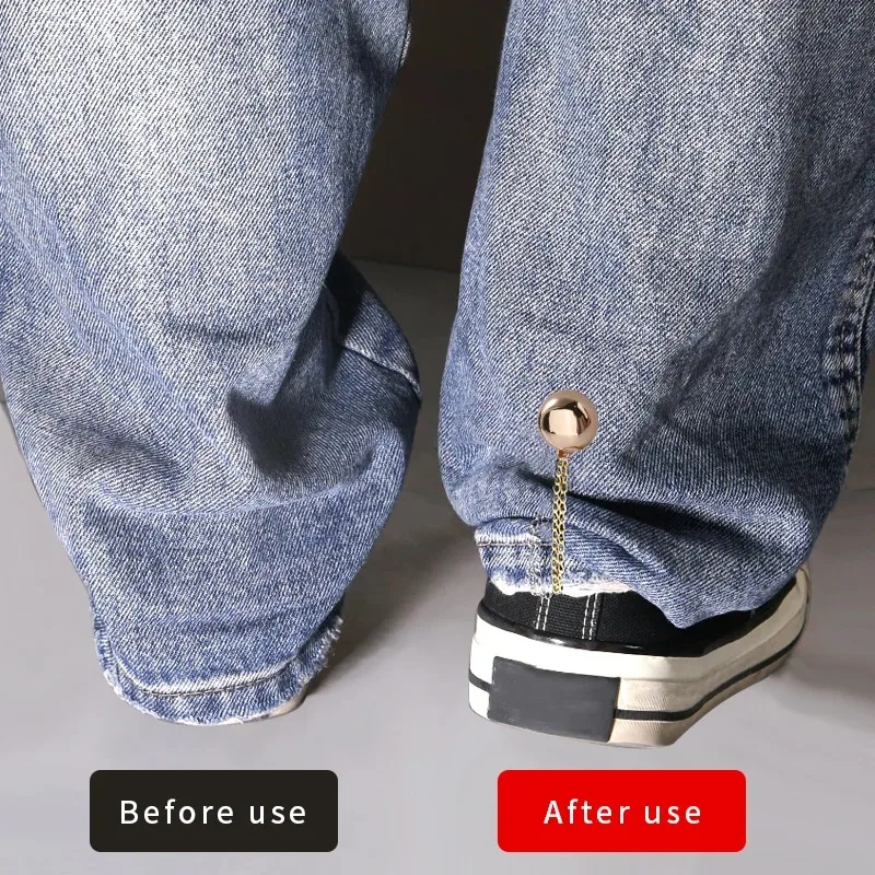 Multi-Function Magnetic Clothing Clip with Chain Metal Buttons Clip Clothes Scarf Trouser Legs Cuff Fixing Magnet Pin Decor