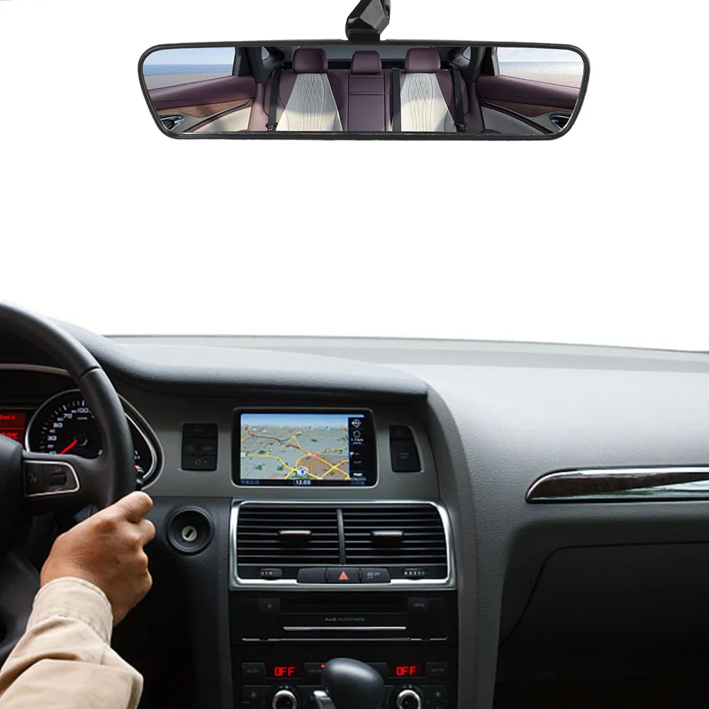 Car Styling Interior Rear View Mirror Universal Wide Angle Rearview Mirror Adjustable 360° Rotates With Tool