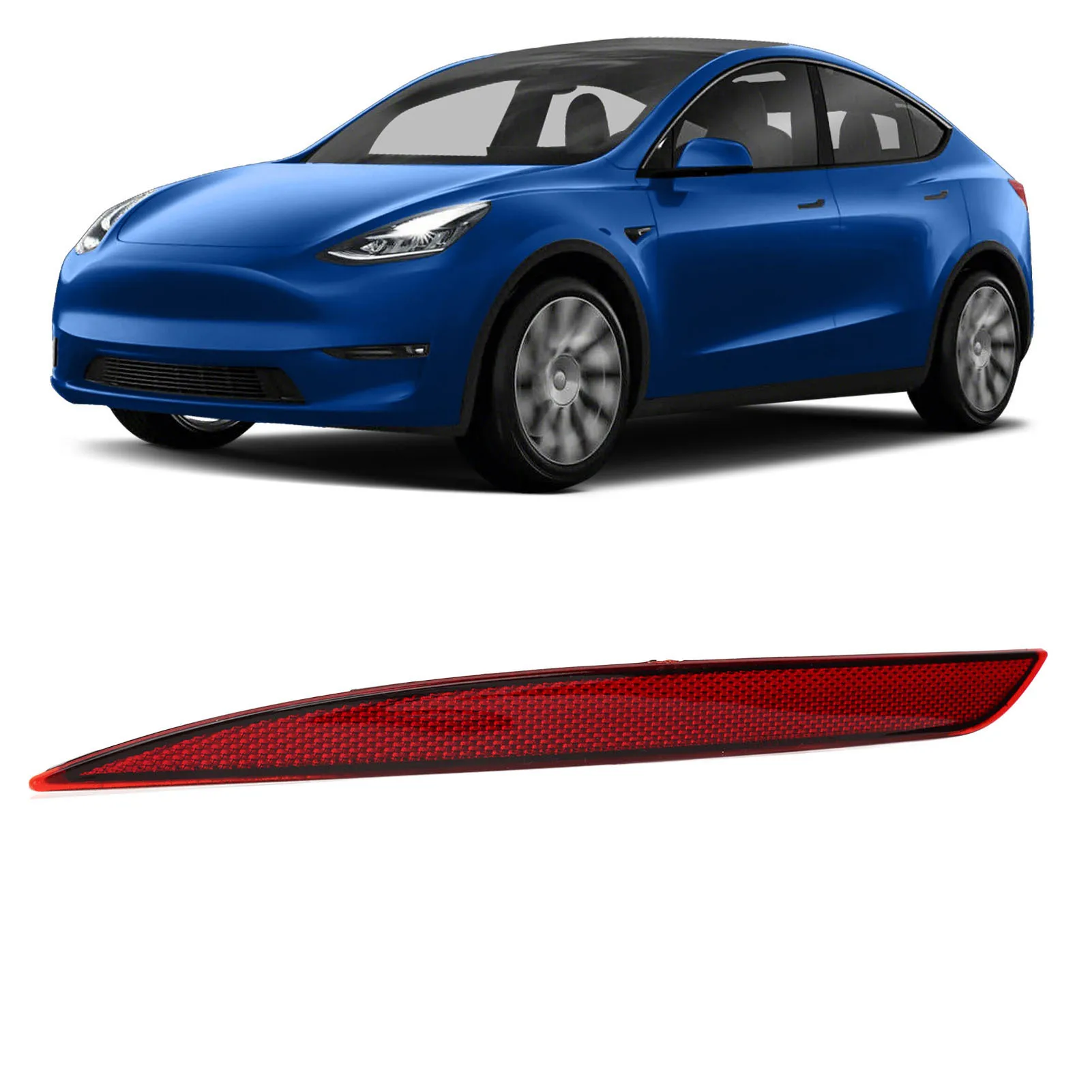 Rear Bumper Reflector Red Lens Car Tail Reflector Light Replacement for Tesla Model Y 2020 to 2023