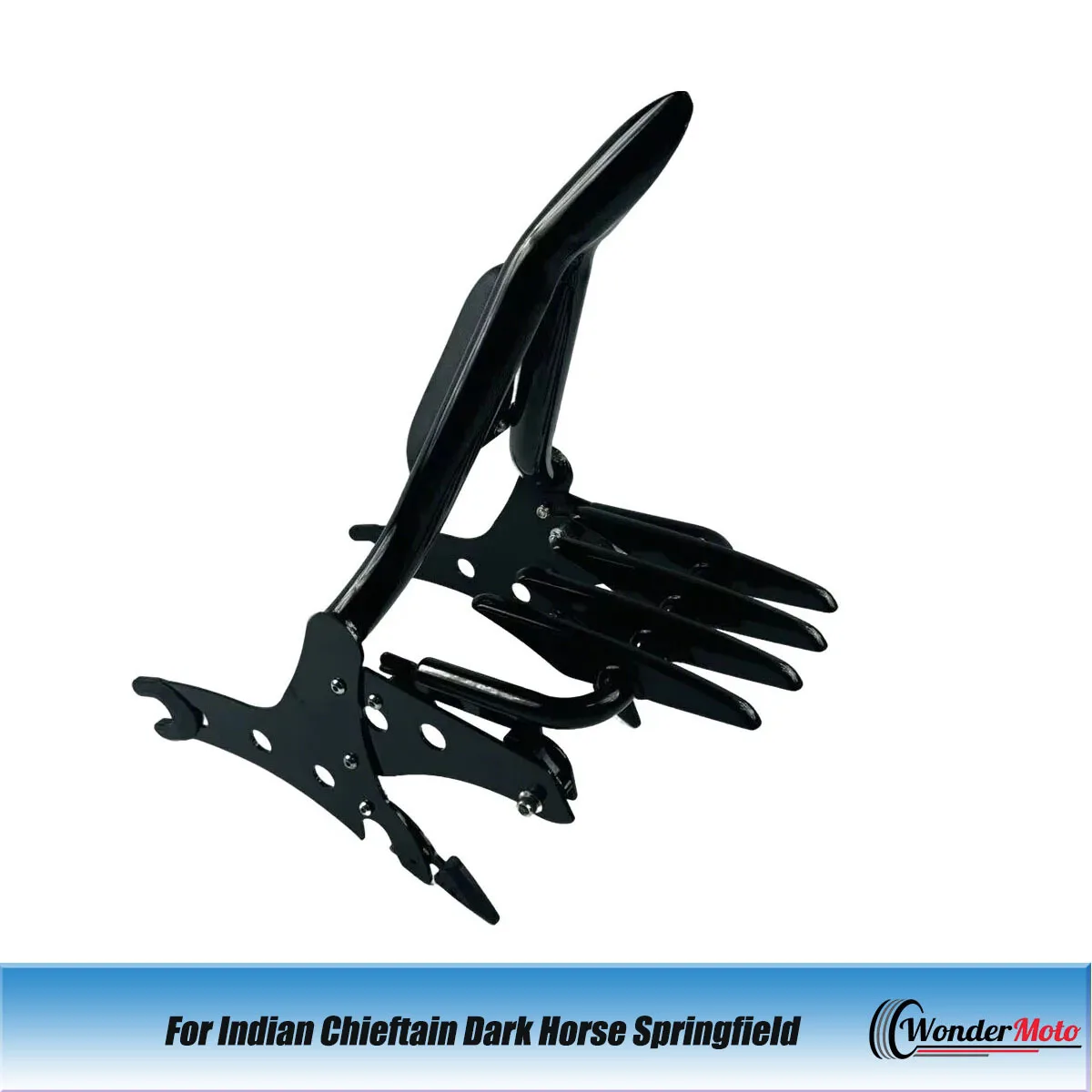 Suporte de Bagagem Traseiro de 1.5'' para Motocicleta Indian Chieftain Dark Horse Springfield com Encosto para Passageiro