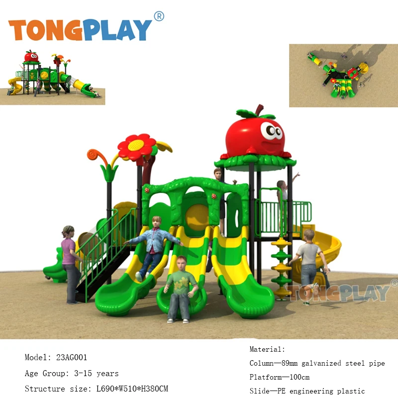 Direct sales factory Tong play medium fantasy castle series plastic kids park lawn slide equipment children's outdoor playground