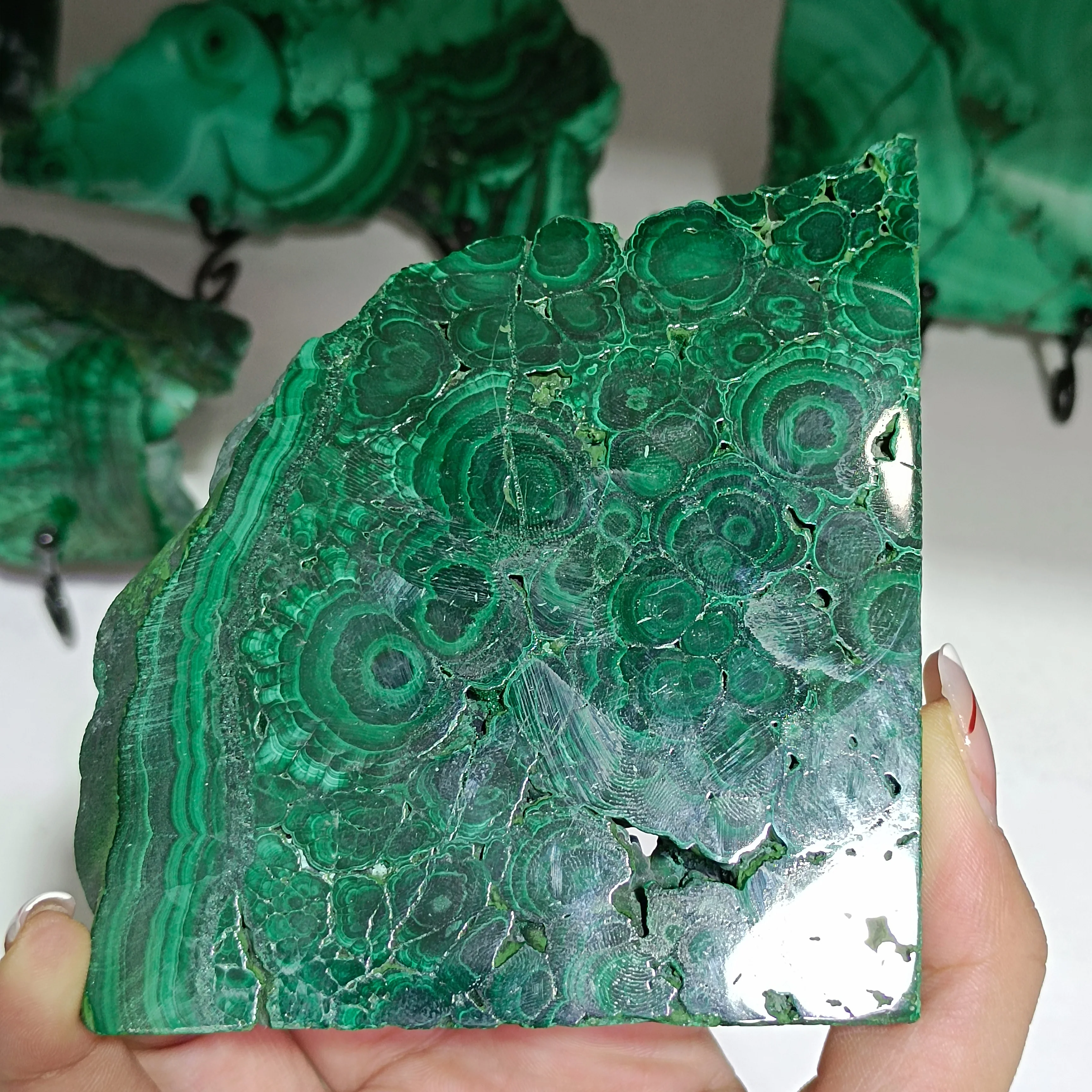 1pc Natural Malachite flake rock crystal decoration noble classic gift strong energy Feng Shui ornament