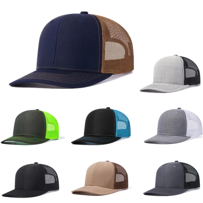 Hot Sale Unisex Cap Slight Curved Brim Style Trucker Hat  Men & Women Casual Outdoor Breathable Summer Cap