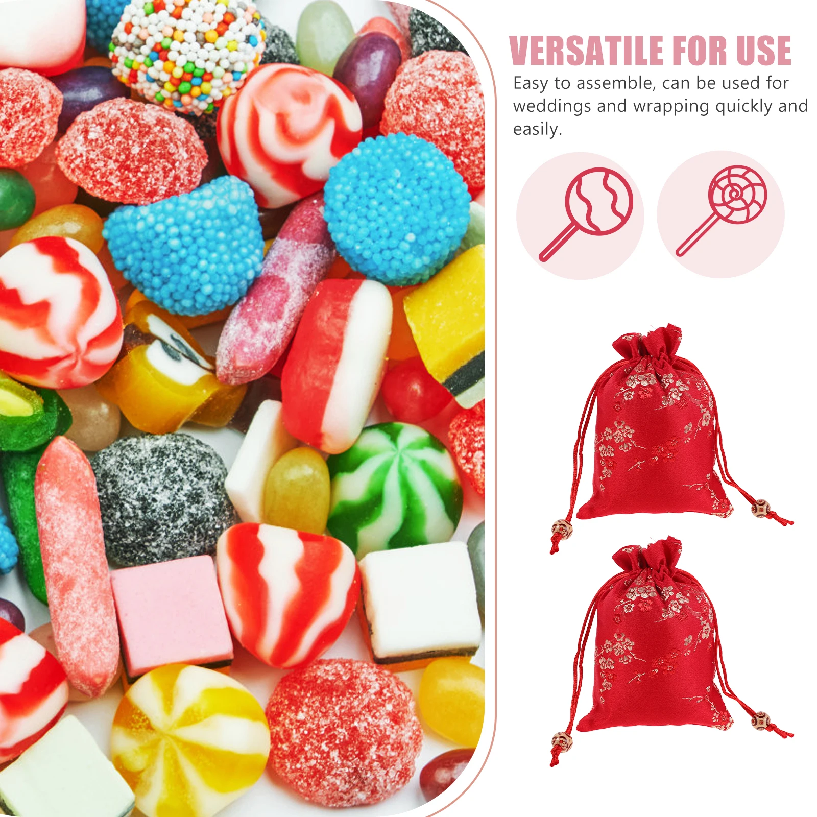 

12Pcs Brocade Drawstring Embroidered Silk Jewelry Bags Delicate Travel Pouches Coin Purse Party Favor Silk Purse