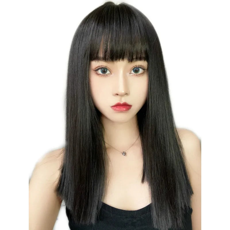 Nanno Wig Women Long Straight Black Wig Girl From Nowhere Nanno Cosplay Pleated Skirt Shirt School Uniform Full Set