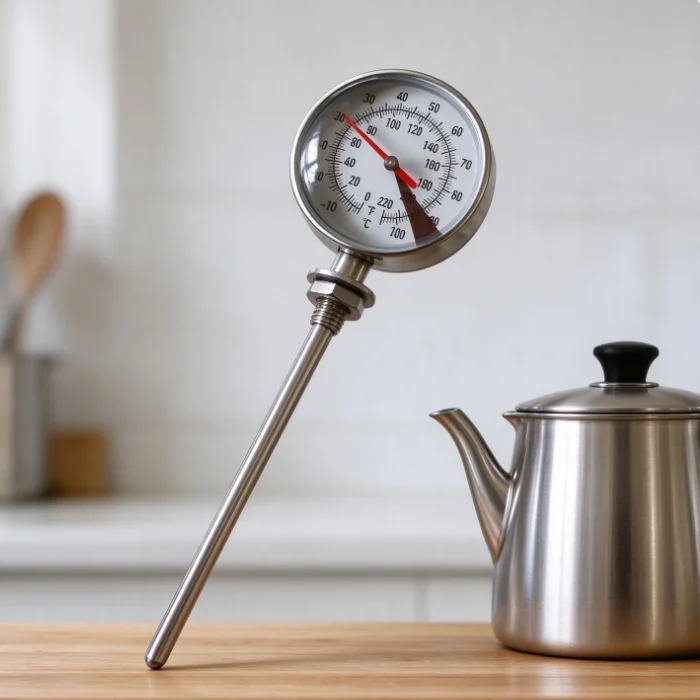 304 Stainless Steel Water Pot Temperature Gauge 1.37 Inch Water Resistant Meter With Nut Kitchen Temperature Measuring Accessory