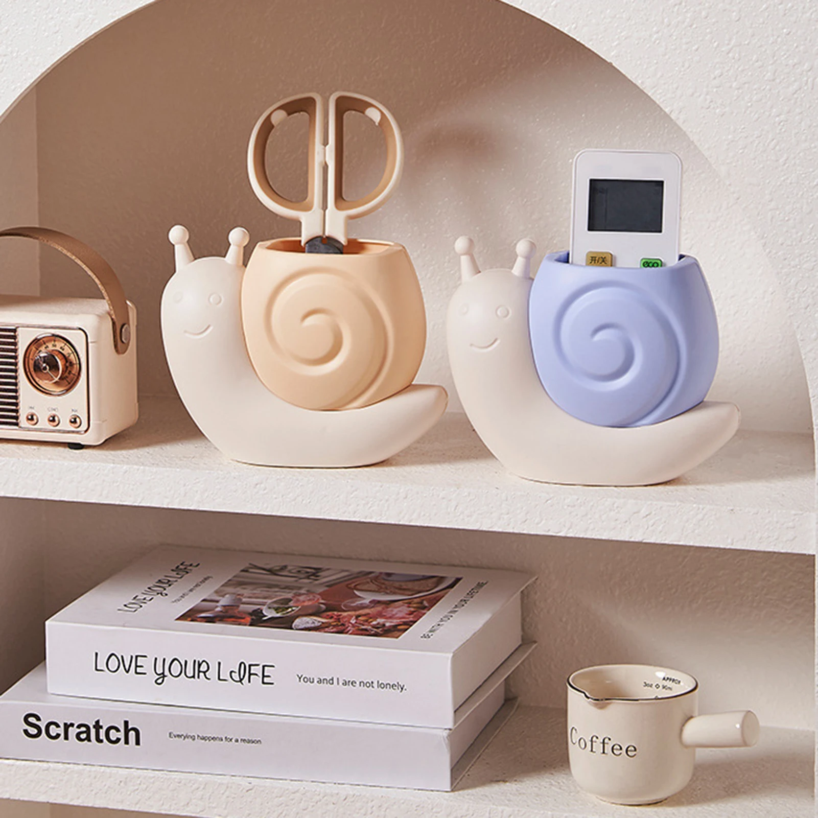 

Student Pen Holder Creative Snail Shaped Multifunctional Plastic Stationery Storage Box Home School Office Desktop Decoration