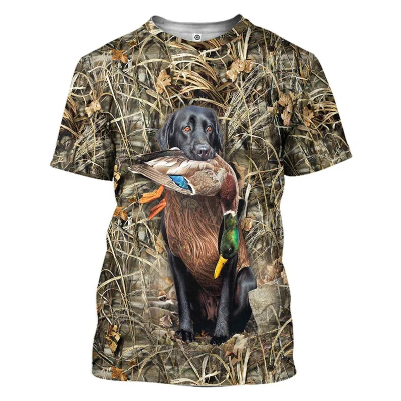 Fashion Man Hunting Wild Duck Animal 3d Print T-shirt Top Round Neck Streetwear Casual Men's T Shirts Harajuku Cosplay Clothing