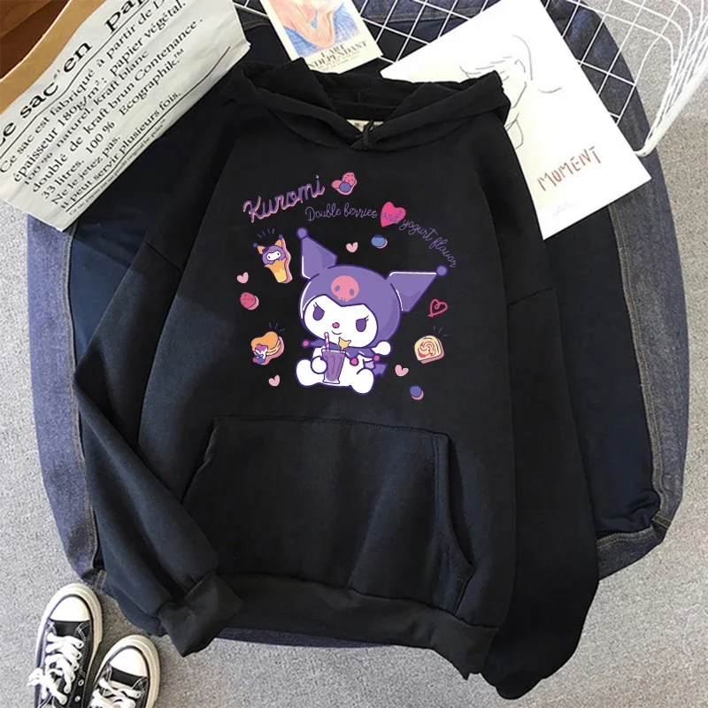 

Sanrio New Fashion Hoodie Clothes Kuromi SweatshirtsKuromi Women Manga Sweatshirt Harajuku Female Hoodies Hoody