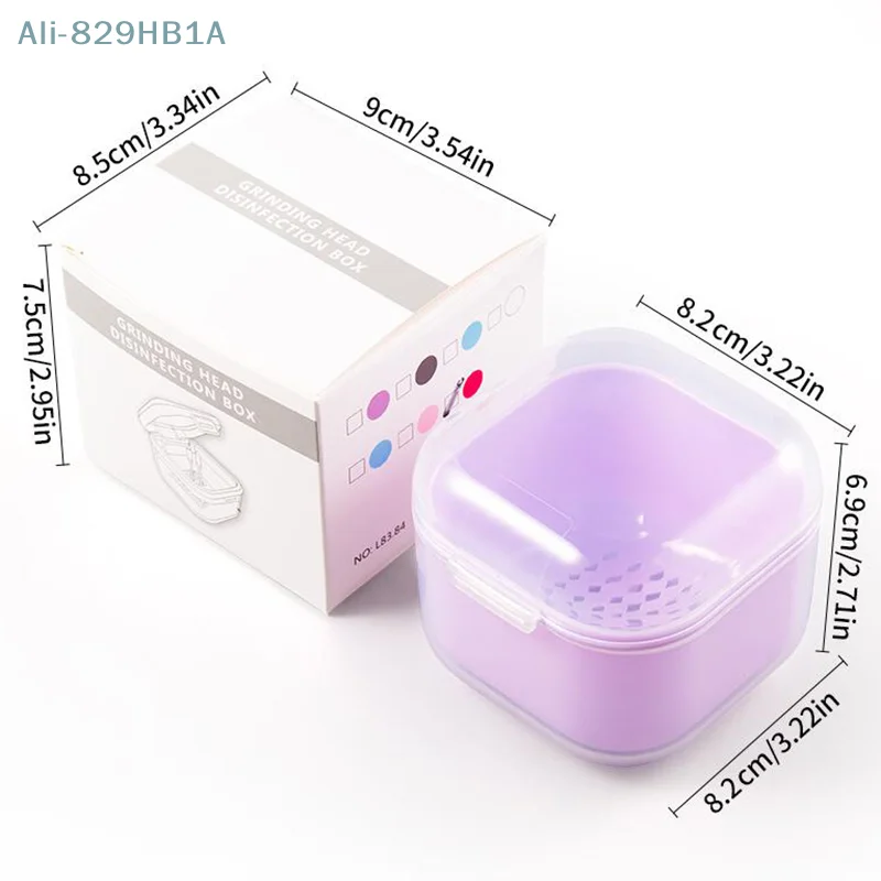 Portable Alcohol Disinfection Filter Cleaning Box Nail Art Drill Bits Grinding Head Disinfection Box Manicure Sterilization Tool