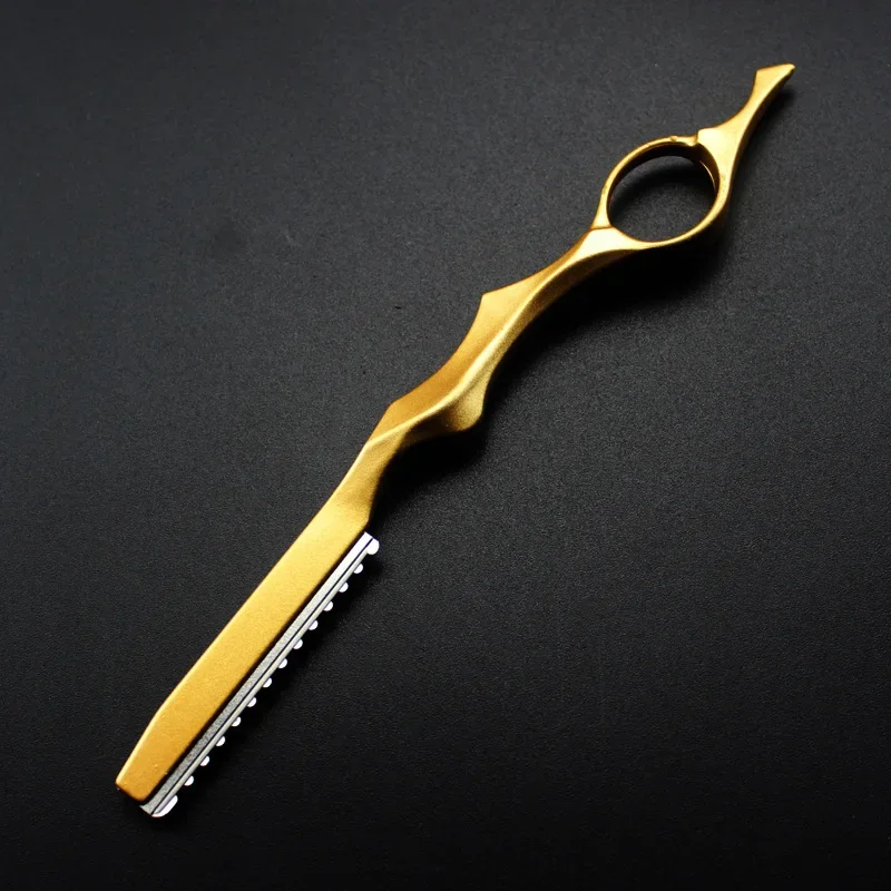 Hair Scissors Cutting Barber Razor 2in 1 Hair Shavel Japan Steel Professional Sharp Barber Hair Shaver Cutting Knife Salon Tools