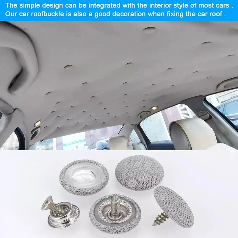 

70PCS Car Roof Lining Liner Repair Kit Fix Sagging Headliner Pins Buckle Rivet Auto Interior Ceiling Cloth Fixing Repair Button